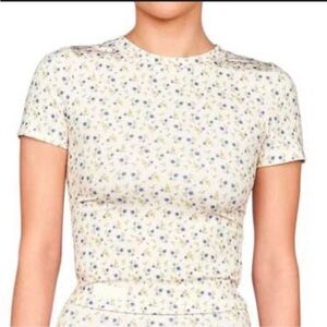 My Mum Made It Floral Short Sleeve Crop Top CottageCore Recycled Material Shirt